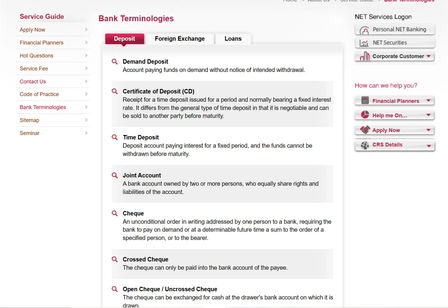Bank Terminologies Bank Terminologies