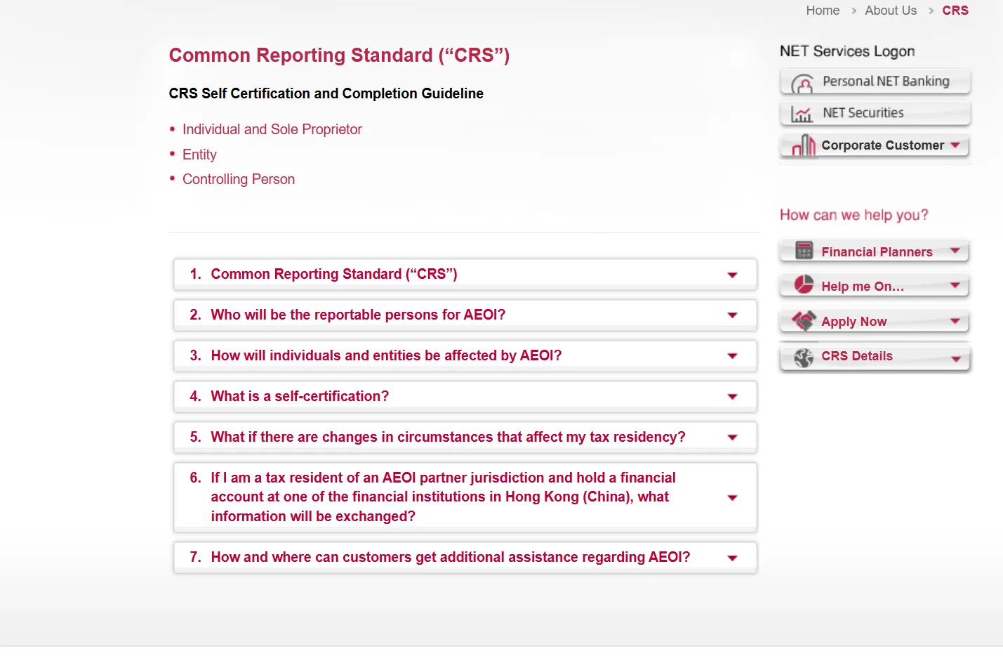 Common Reporting Standard Common Reporting Standard