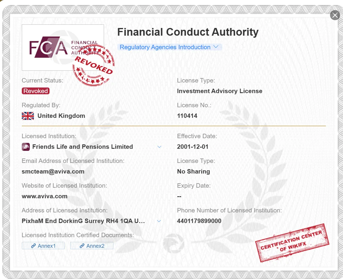 revoked FCA license