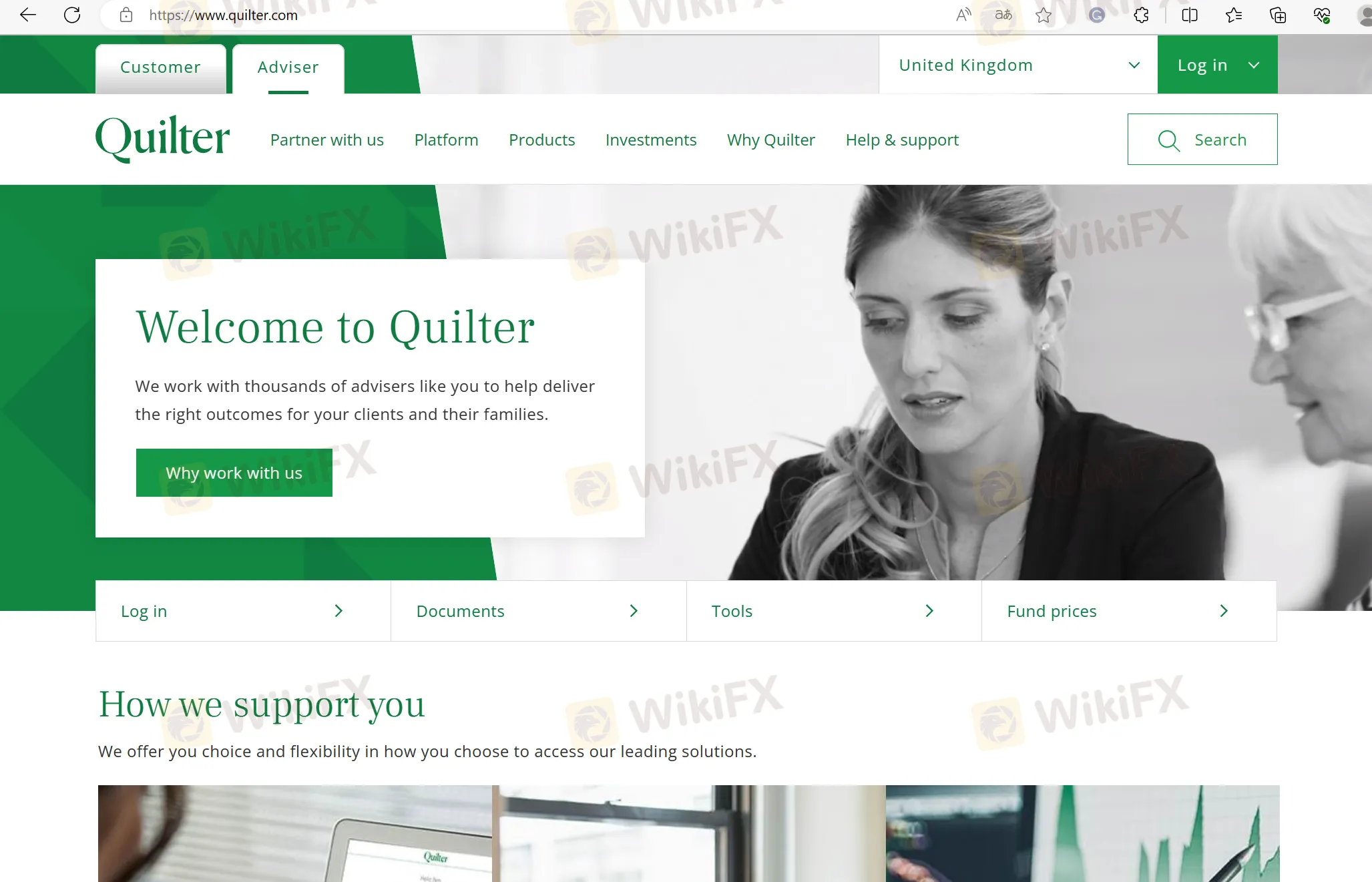 Quilter Financial Planning's home page Quilter Financial Planning's home page