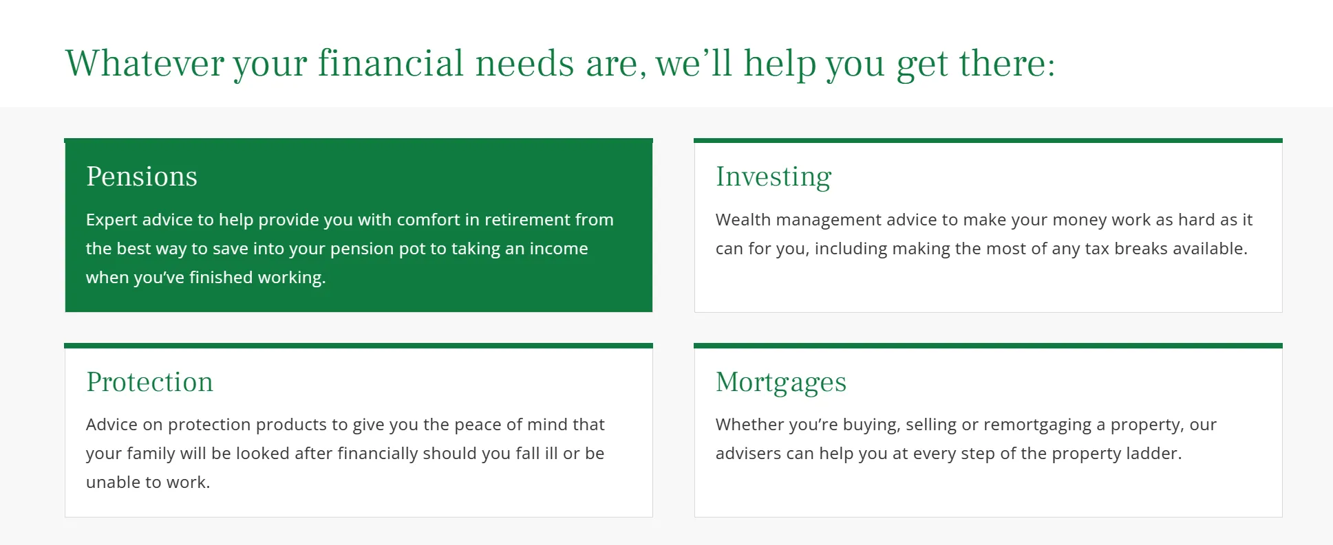 pensions, investment, protection, and mortgages pensions, investment, protection, and mortgages