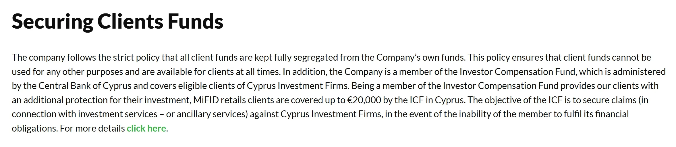 secure clients' funds secure clients' funds
