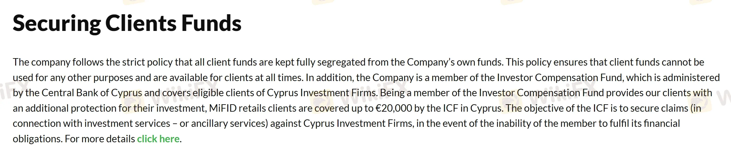 secure clients' funds