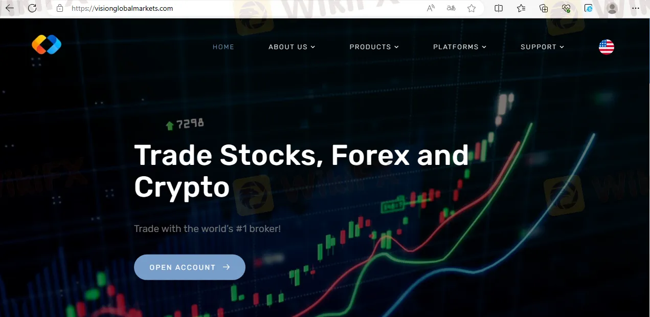 Vision Global Markets' home page