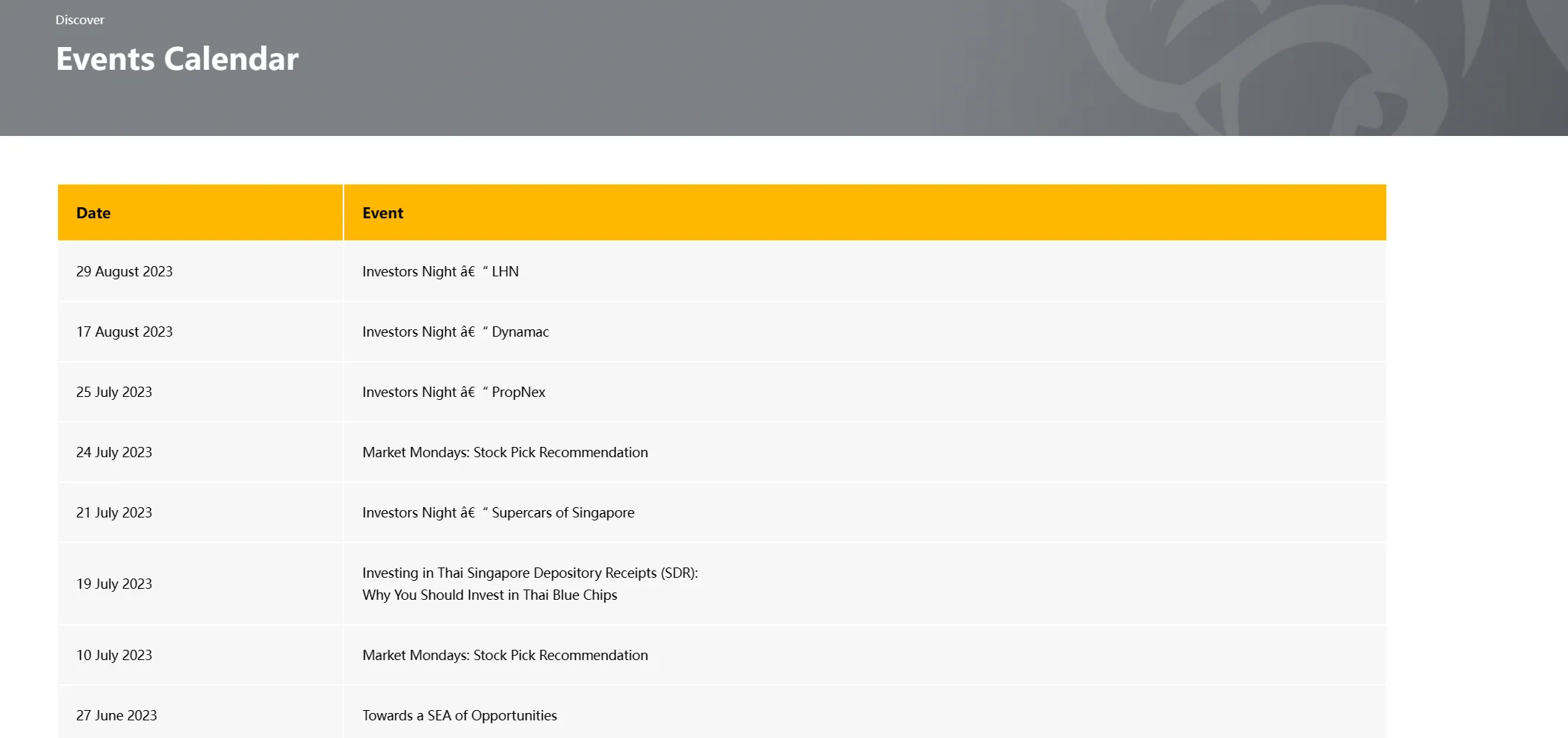 event calendar event calendar