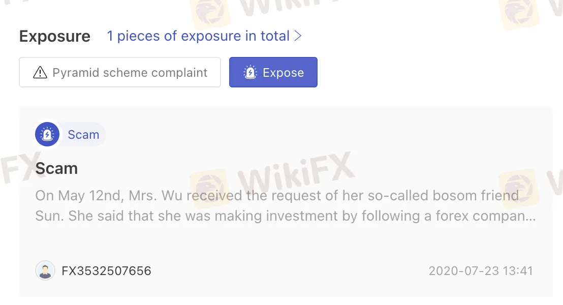 exposition à l'arnaque