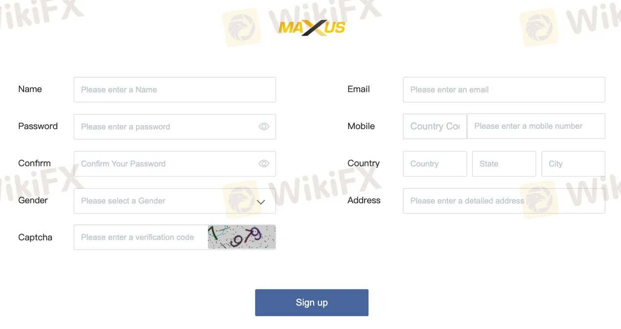 fill in required info