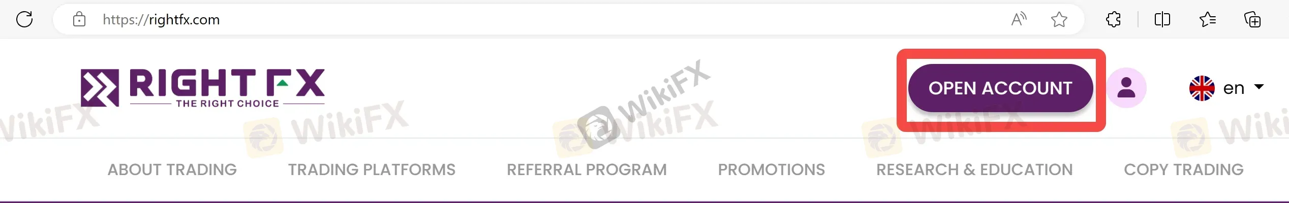 click on OPEN ACCOUNT button