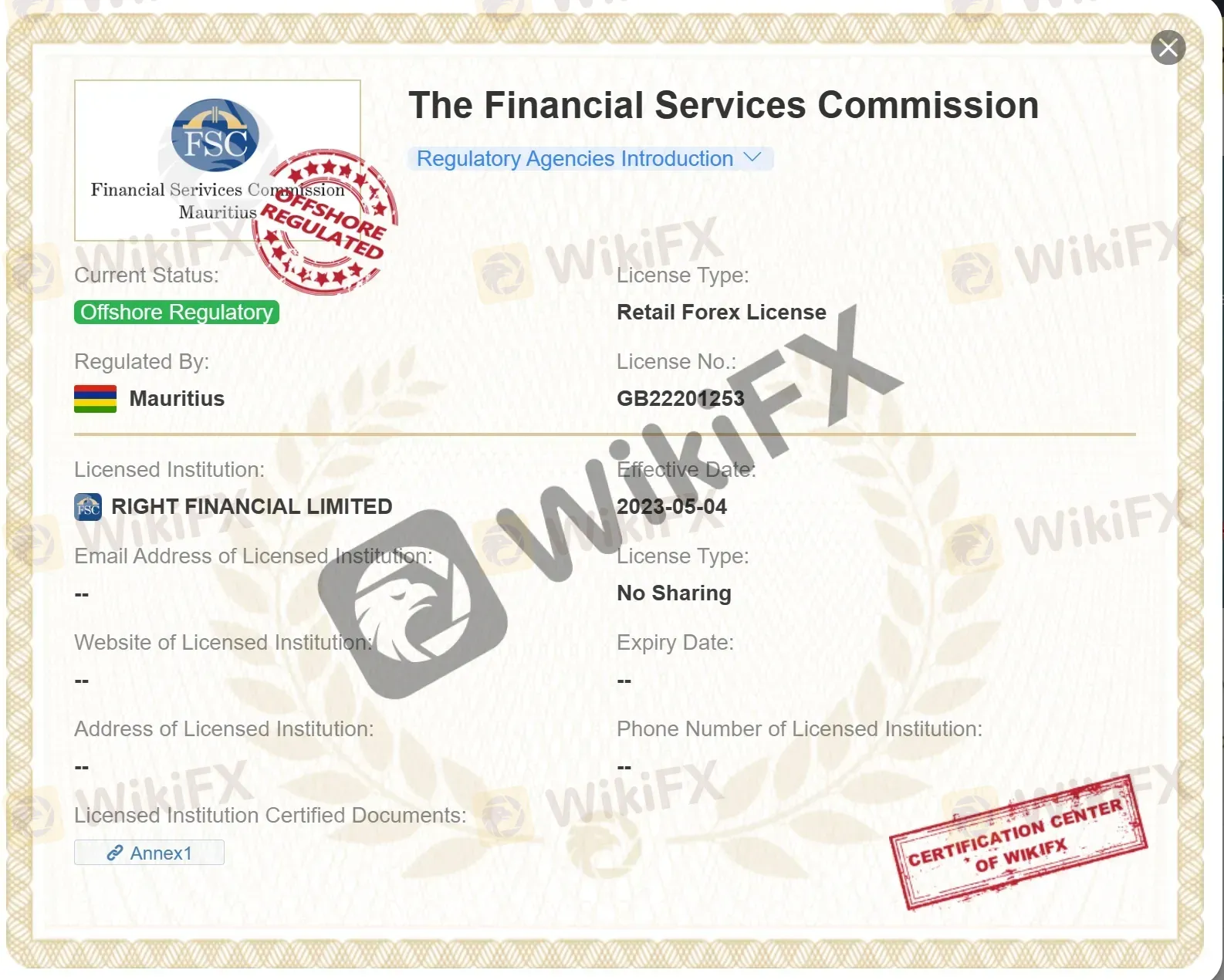 offshore regulated by FSC offshore regulated by FSC