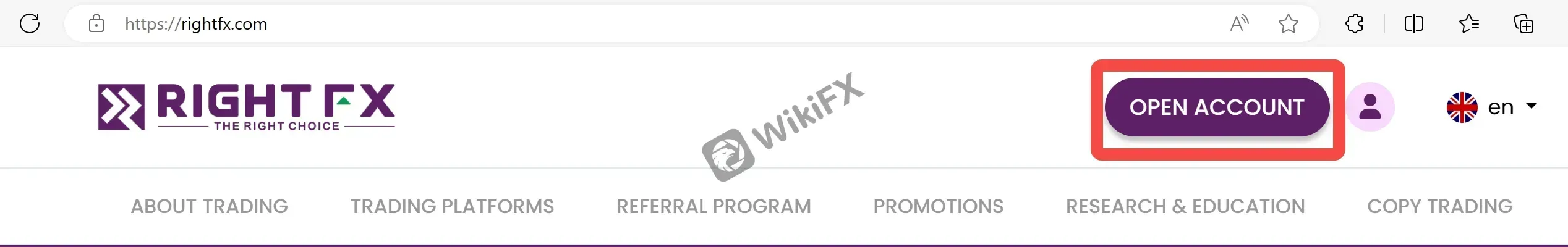 click on OPEN ACCOUNT button