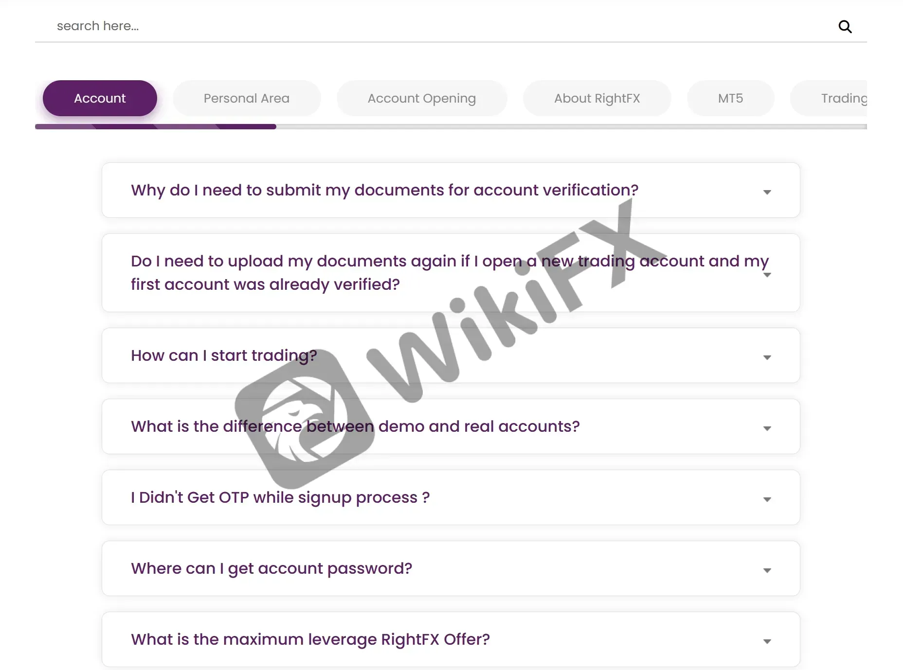 FAQ page