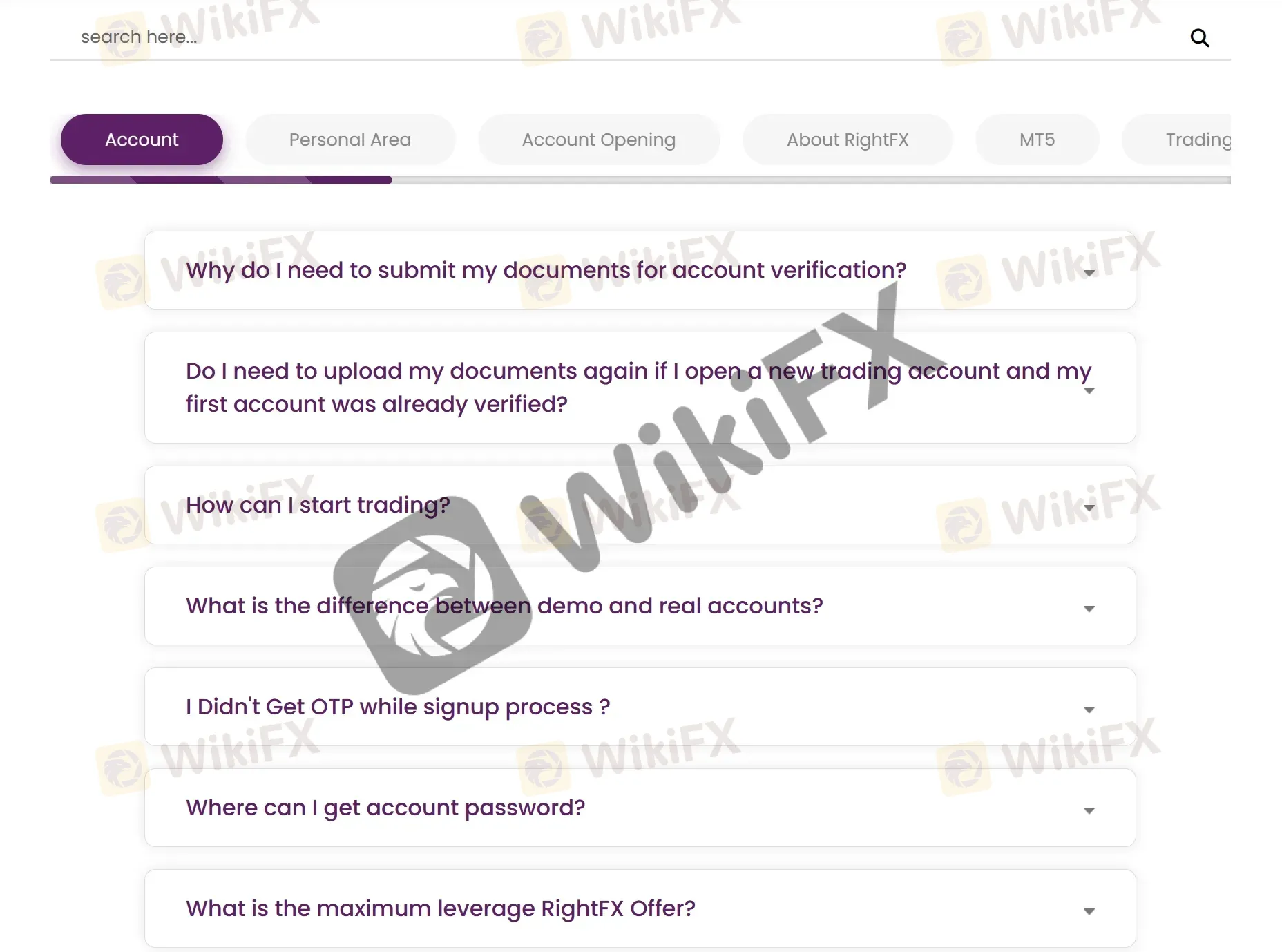 FAQ page