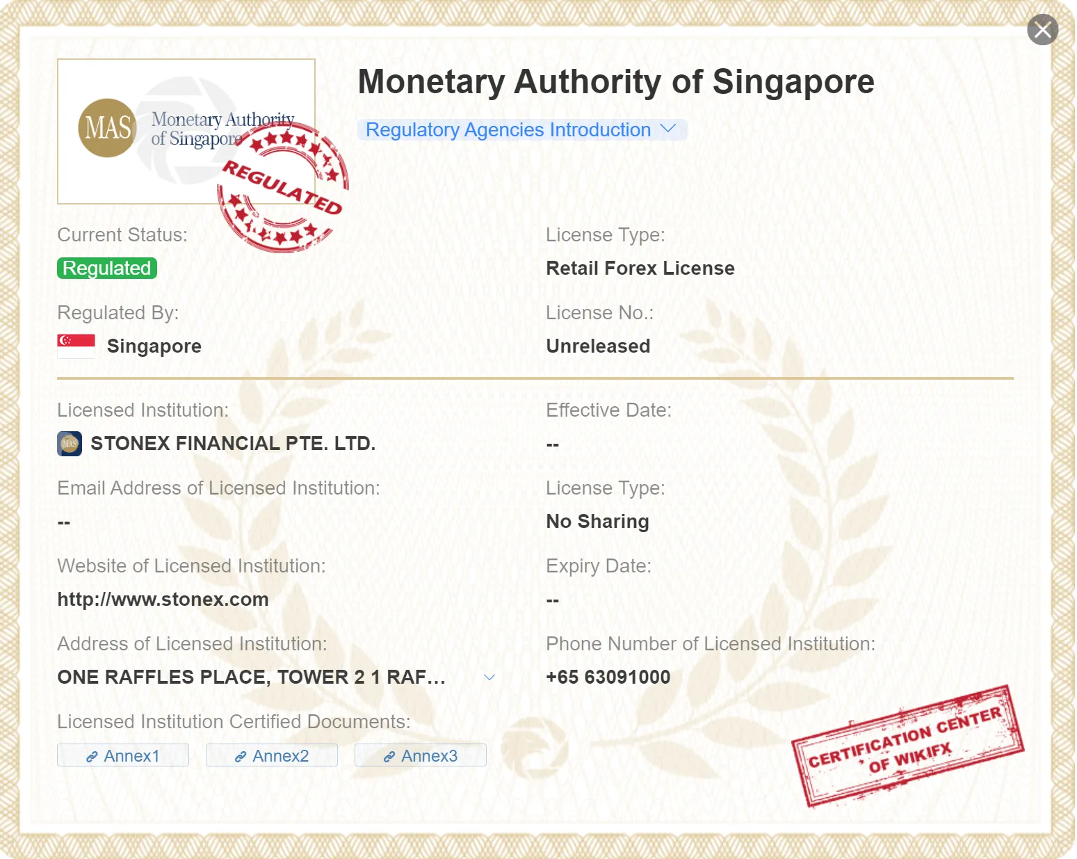 Inoltre, Forex.com offre protezione dal saldo negativo su tutti i suoi conti di trading. Ciò significa che i clienti non possono perdere più denaro di quello che hanno nel loro conto, fornendo un ulteriore livello di sicurezza e tranquillità nel trading. Nel caso in cui si verifichi una situazione di mercato estrema e una posizione si muova contro il cliente, Forex.com chiuderà automaticamente la posizione prima che il saldo del conto scenda sotto zero. Questa protezione aiuta a limitare il rischio per i clienti ed è una caratteristica importante da considerare nella scelta di un broker forex. Regolamentato da MAS