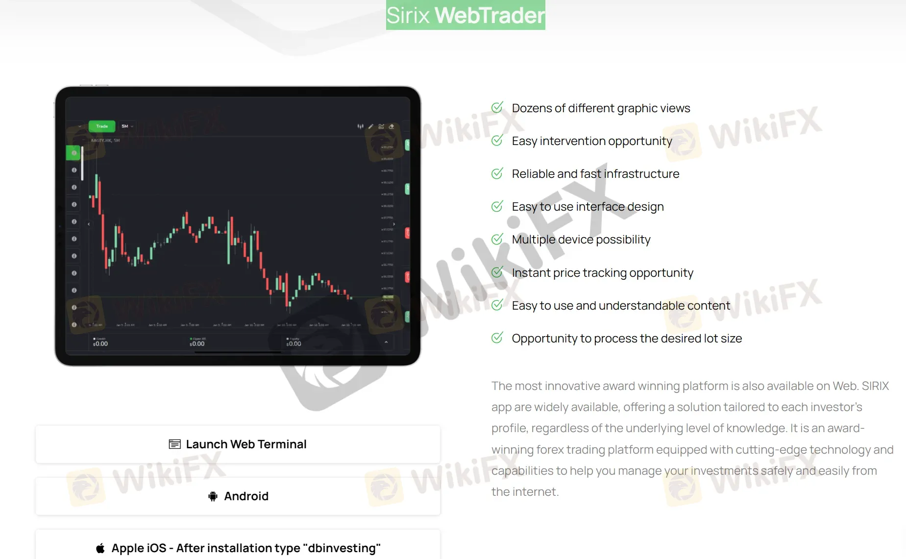 Sirix WebTrader Sirix WebTrader