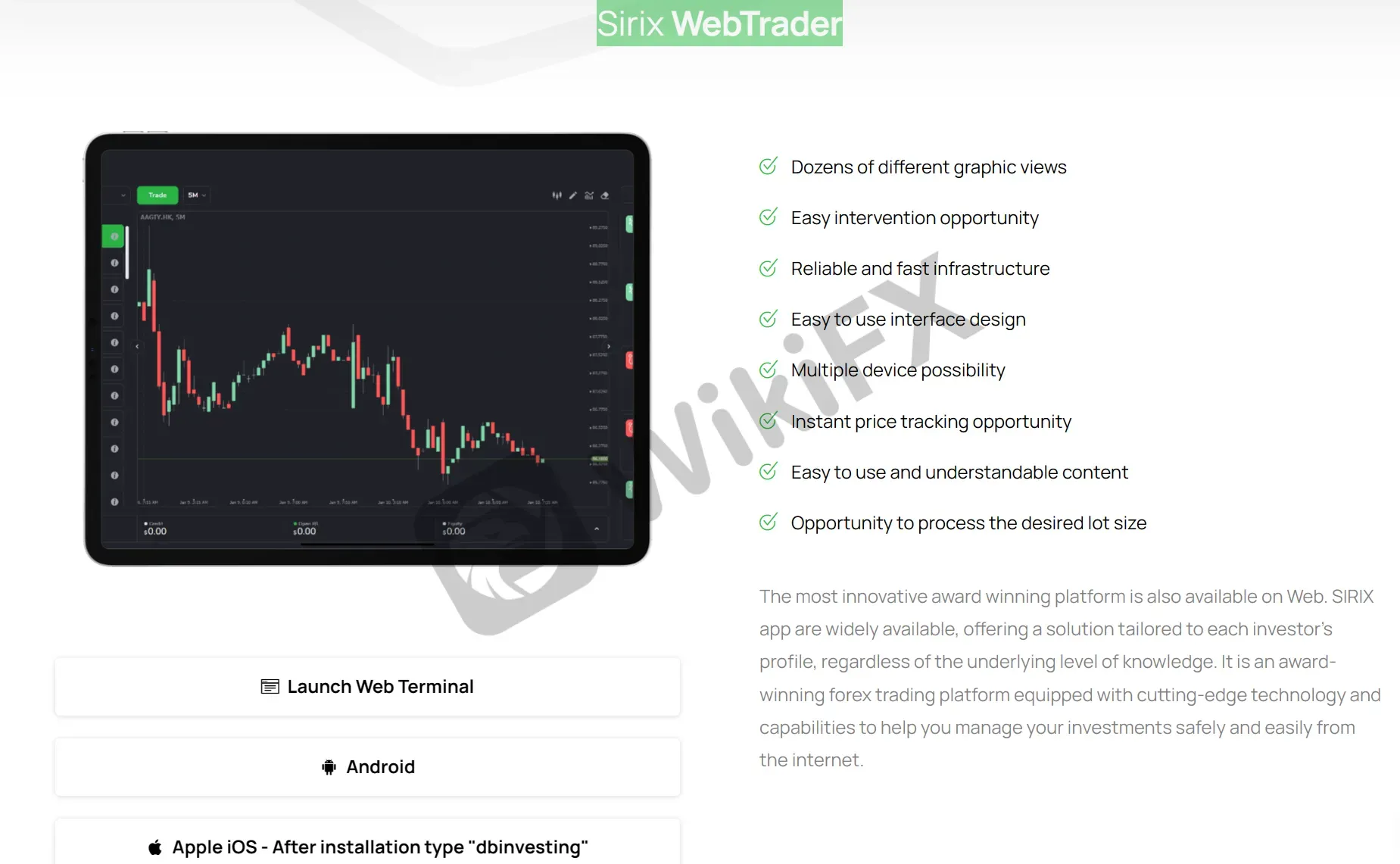 Sirix WebTrader Sirix WebTrader