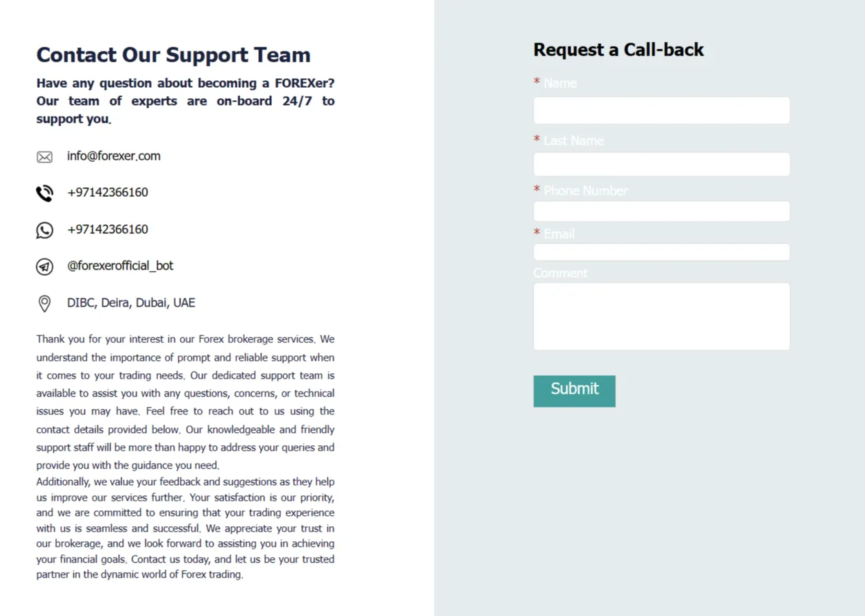 contact details