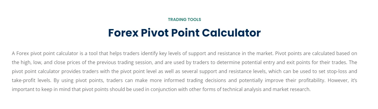 Forex Pivot Noktası Hesaplayıcısı Forex Pivot Noktası Hesaplayıcısı