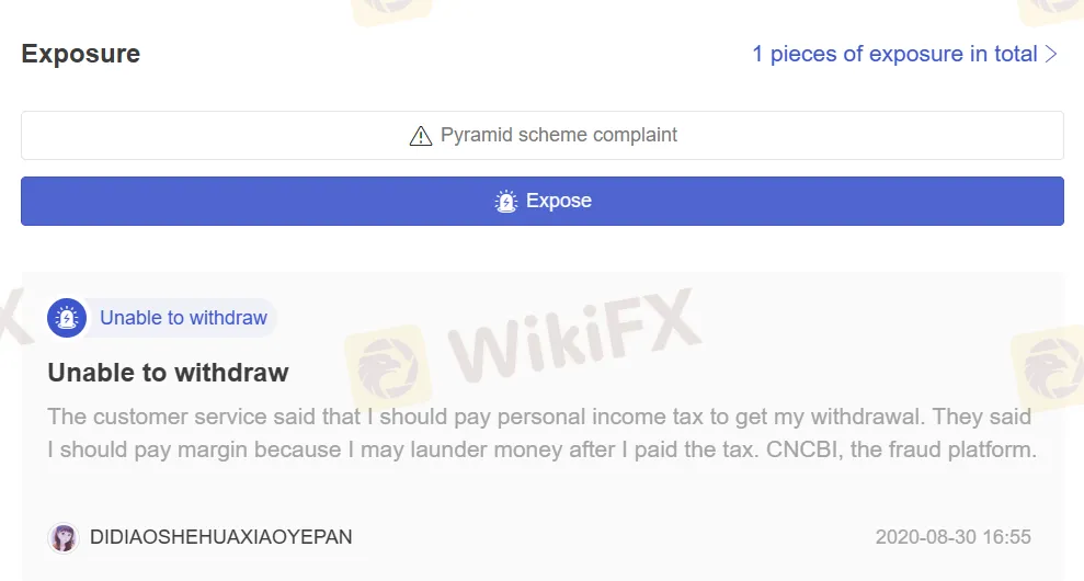WikiFX上的用户曝光