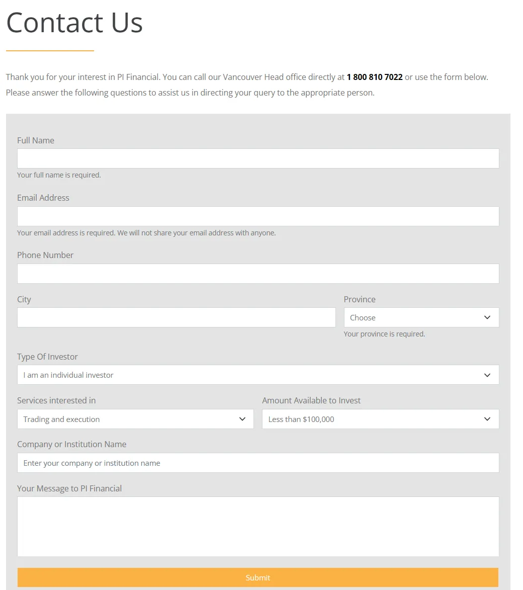 contact details