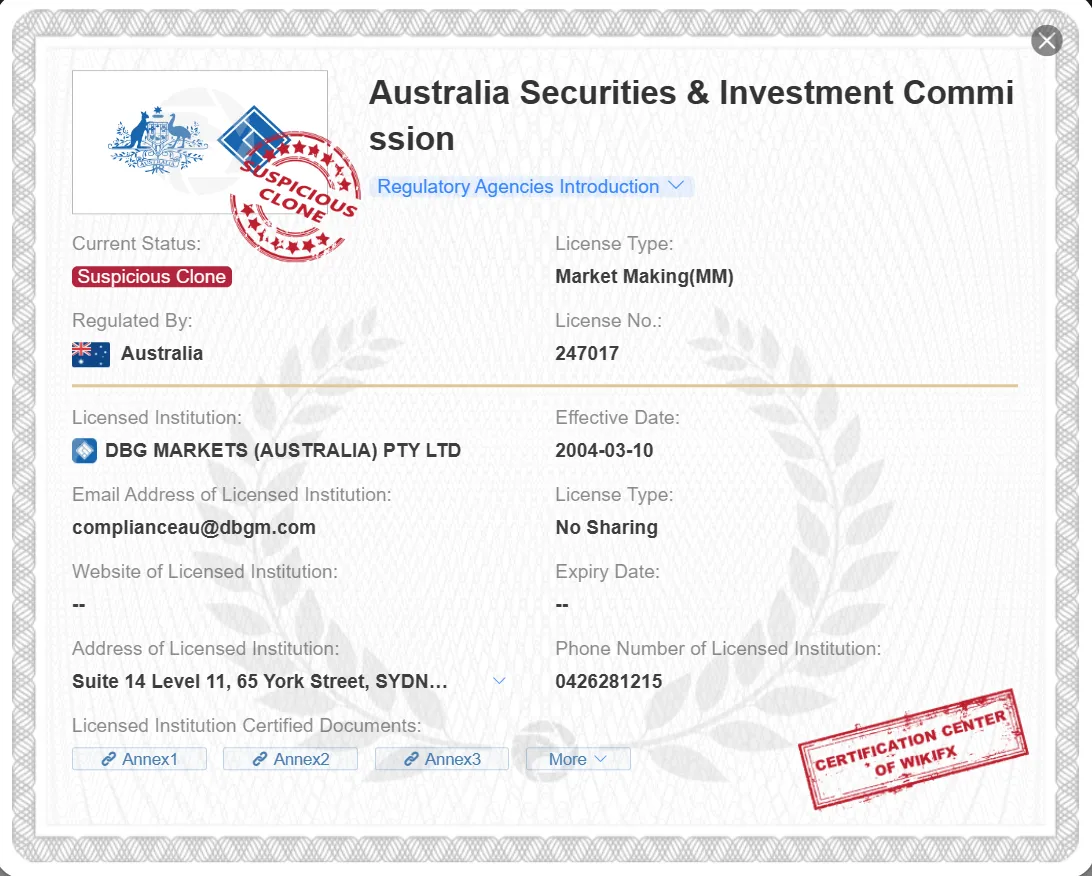 suspicious clone ASIC license suspicious clone ASIC license