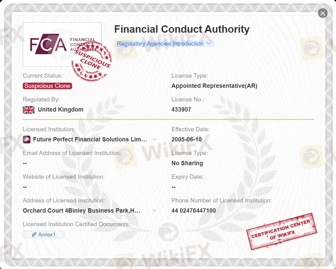 suspicious clone FCA license