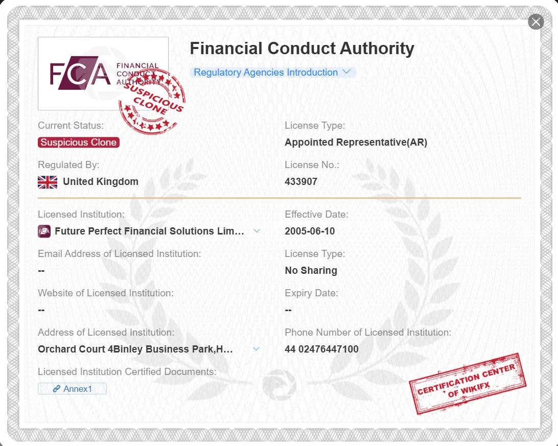suspicious clone FCA license suspicious clone FCA license