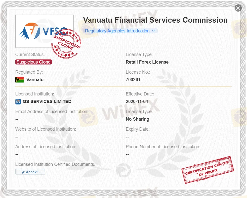 suspicious clone VFSC license suspicious clone VFSC license