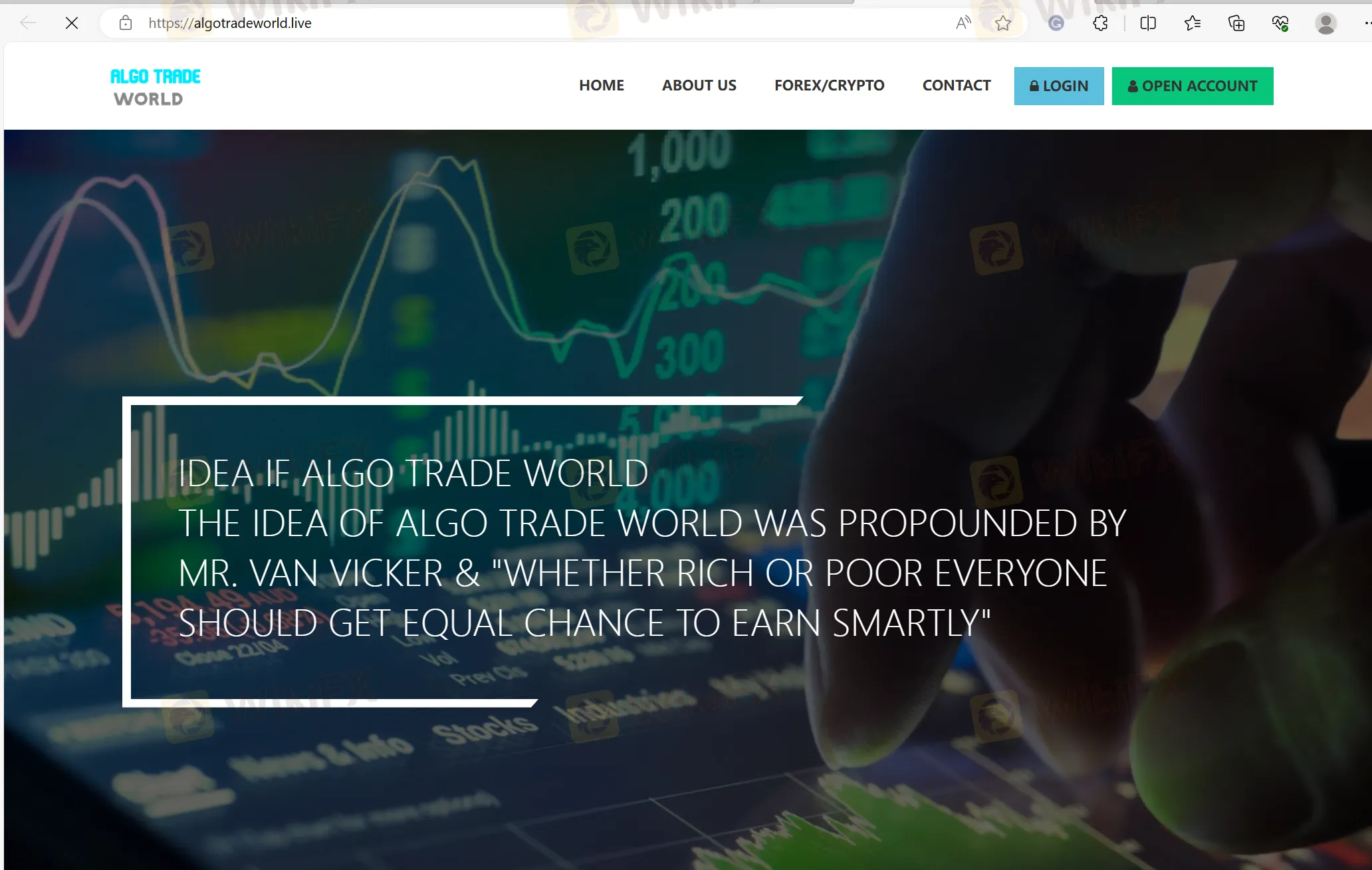 หน้าหลักของ Algo Trade World หน้าหลักของ Algo Trade World
