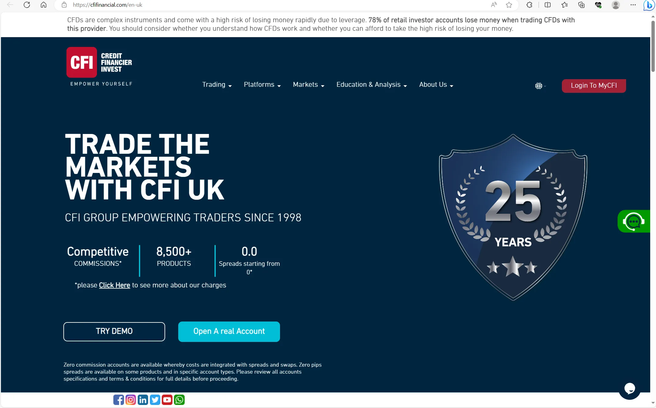หน้าหลักของ CFI หน้าหลักของ CFI