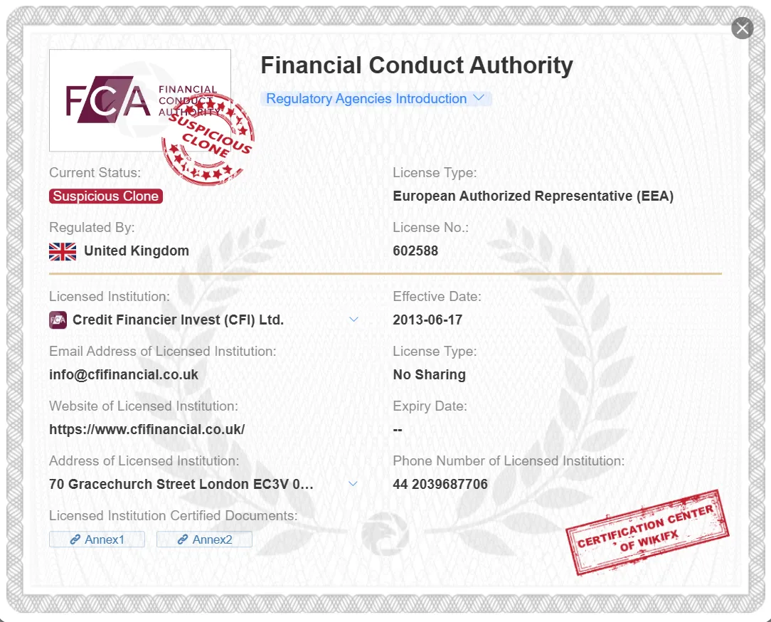 ใบอนุญาต FCA ที่เป็นสิ่งของปลอม ใบอนุญาต FCA ที่เป็นสิ่งของปลอม