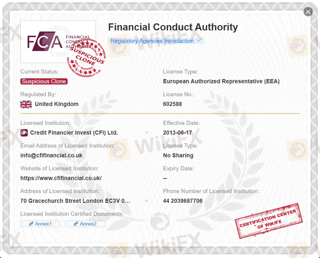verdächtige FCA-Lizenzkopie