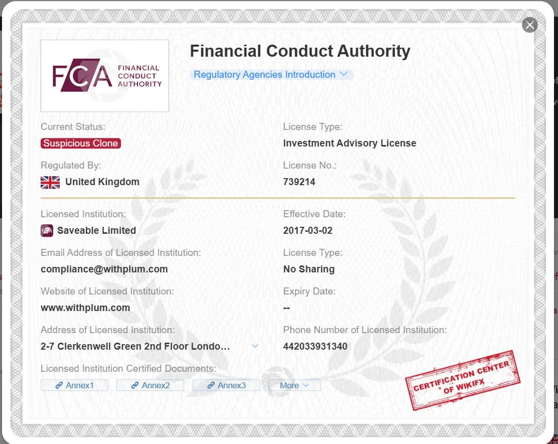 suspicious clone FCA license