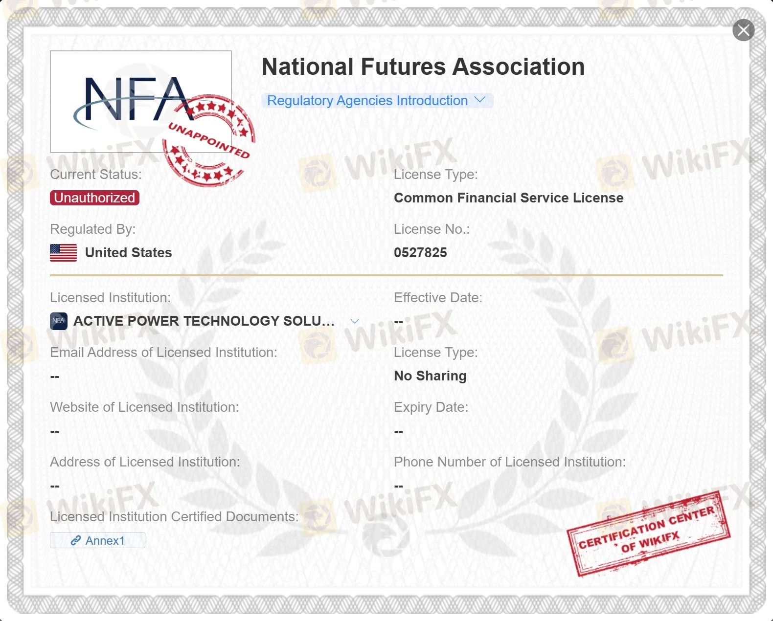 unauthorized NFA license unauthorized NFA license