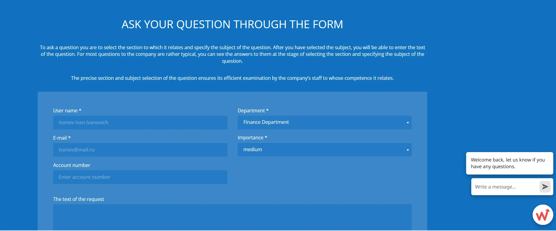 Contact Us form Contact Us form