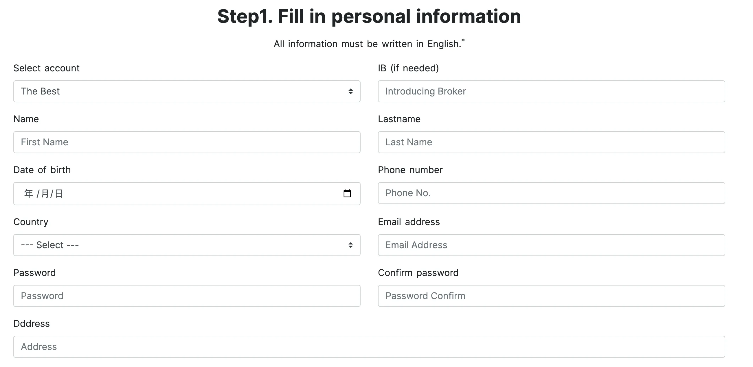 Open an Account