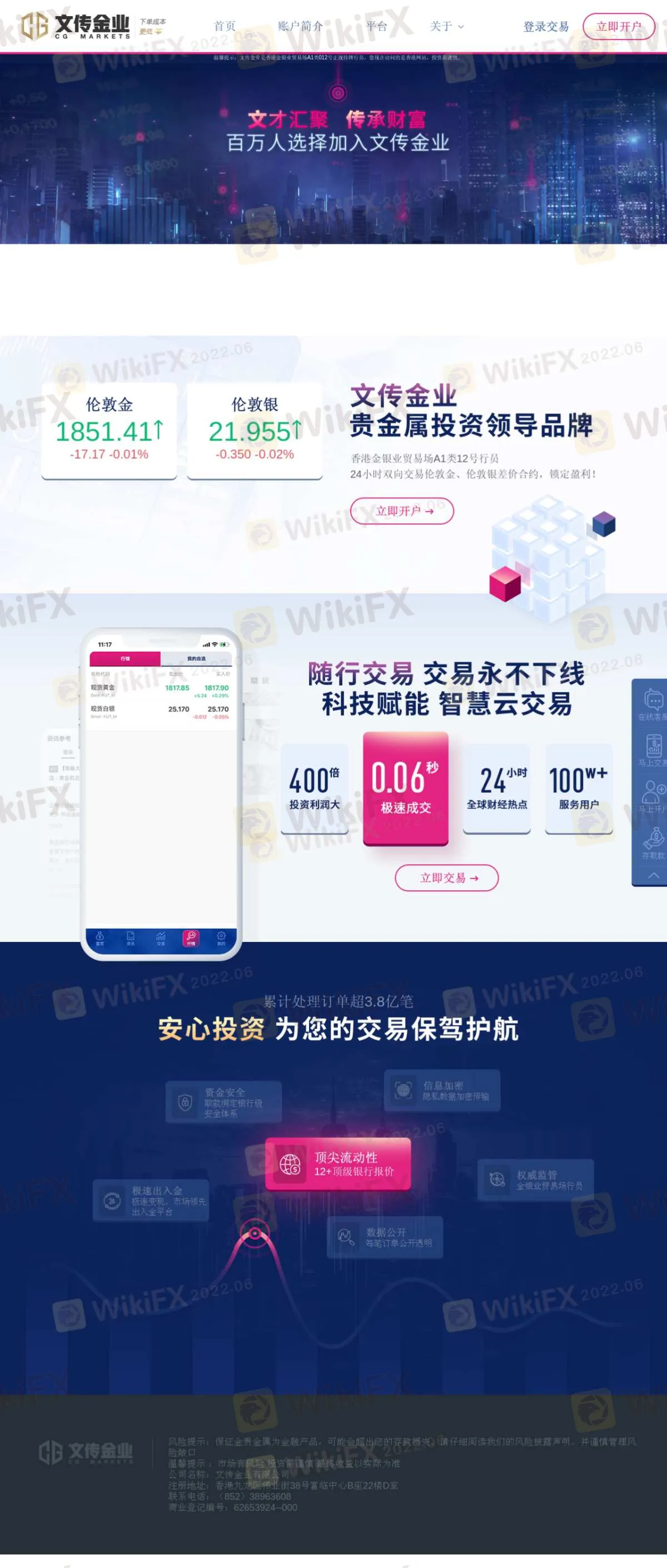 CG Markets' home page