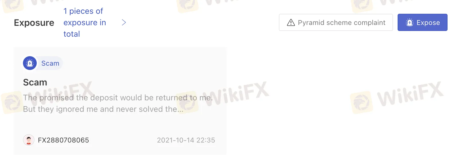User Exposure on WikiFX