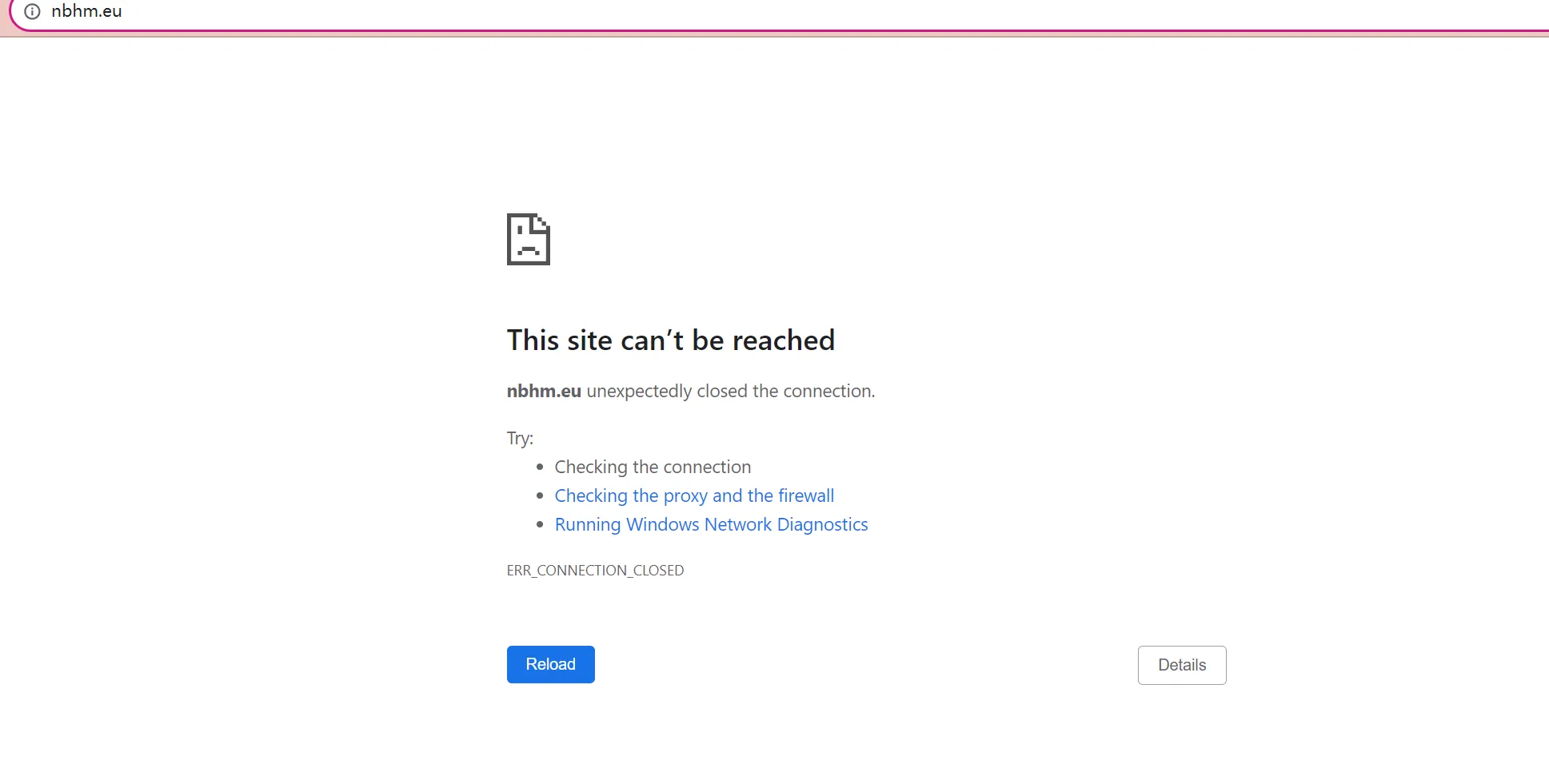 Unavailable Website