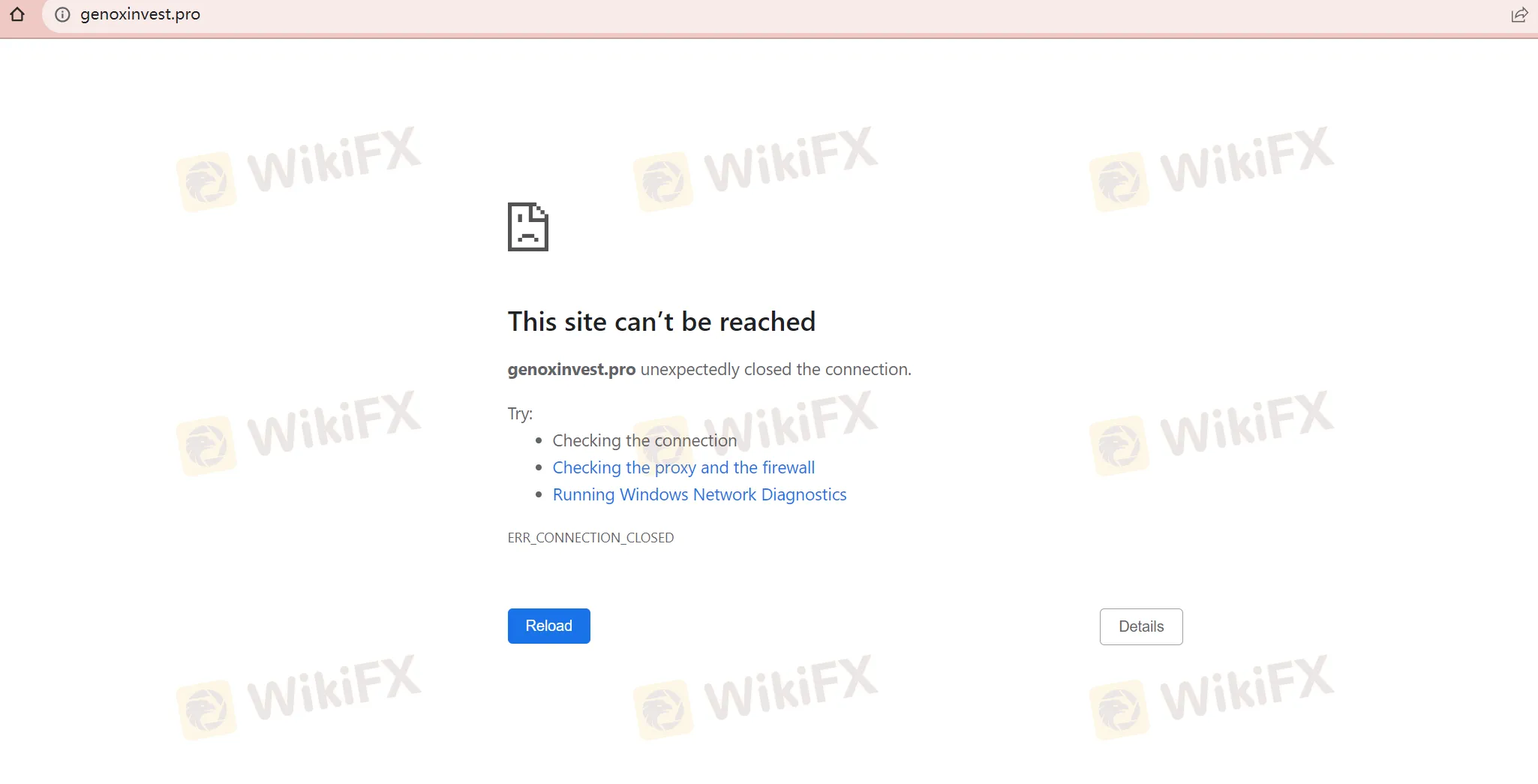 Unavailable Website