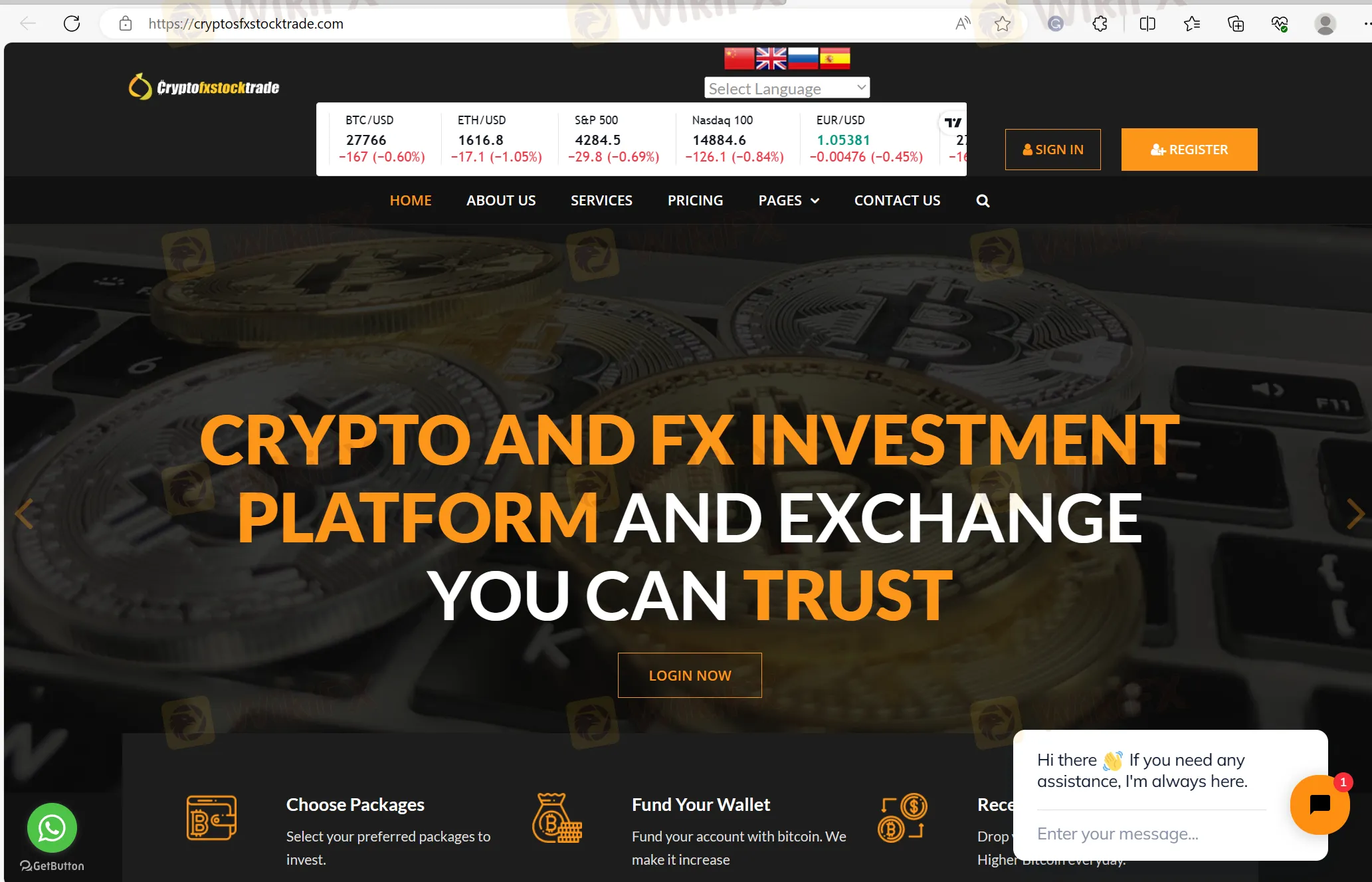 Cryptos FXStock Trade's home page