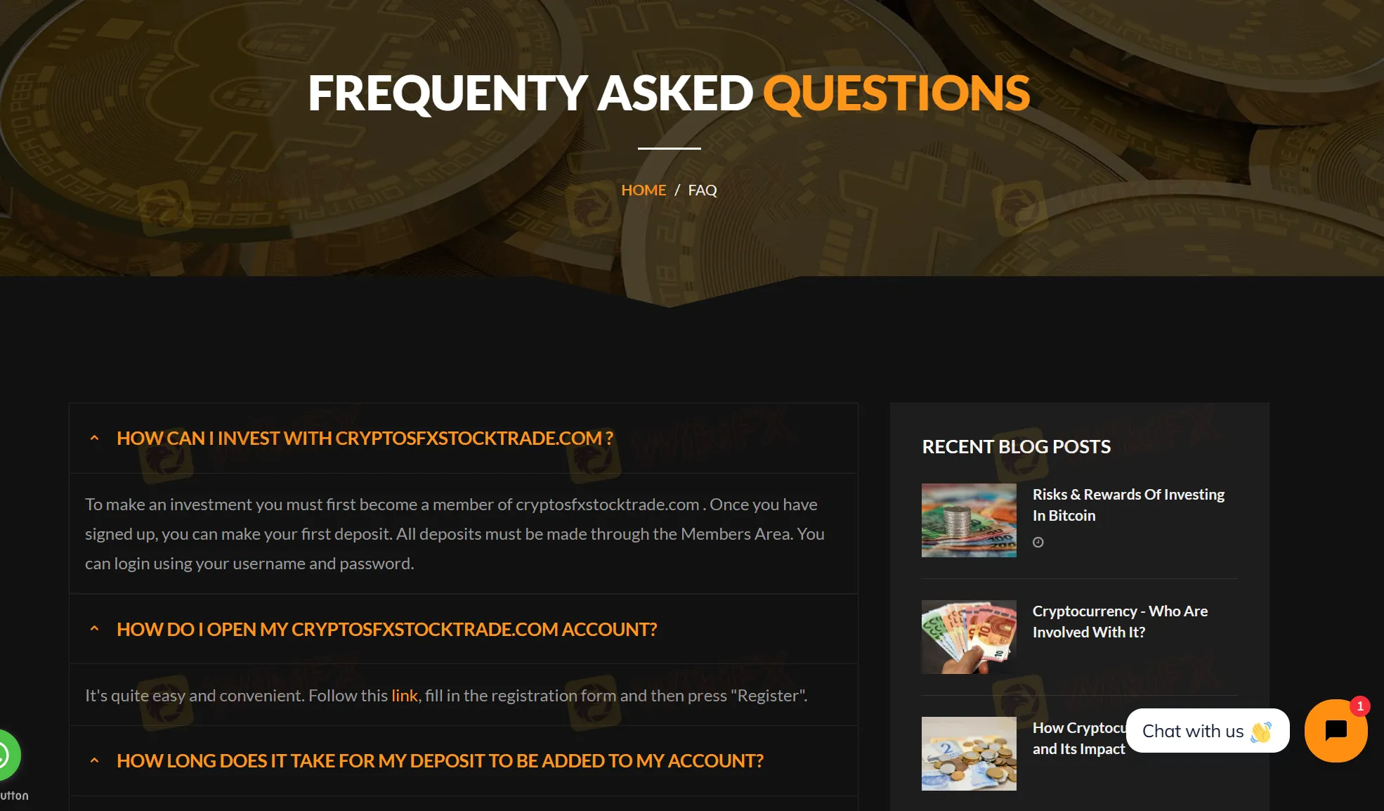 FAQ page