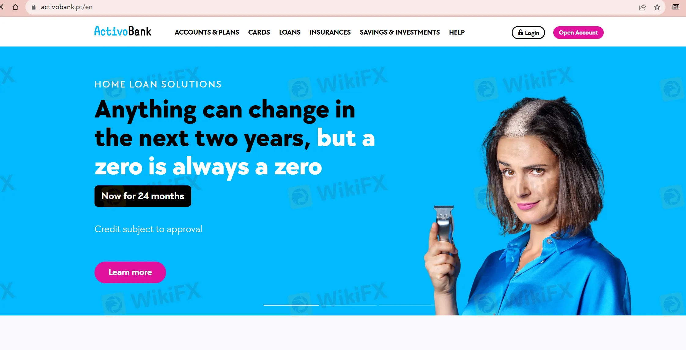 ActivoBank's home page ActivoBank's home page