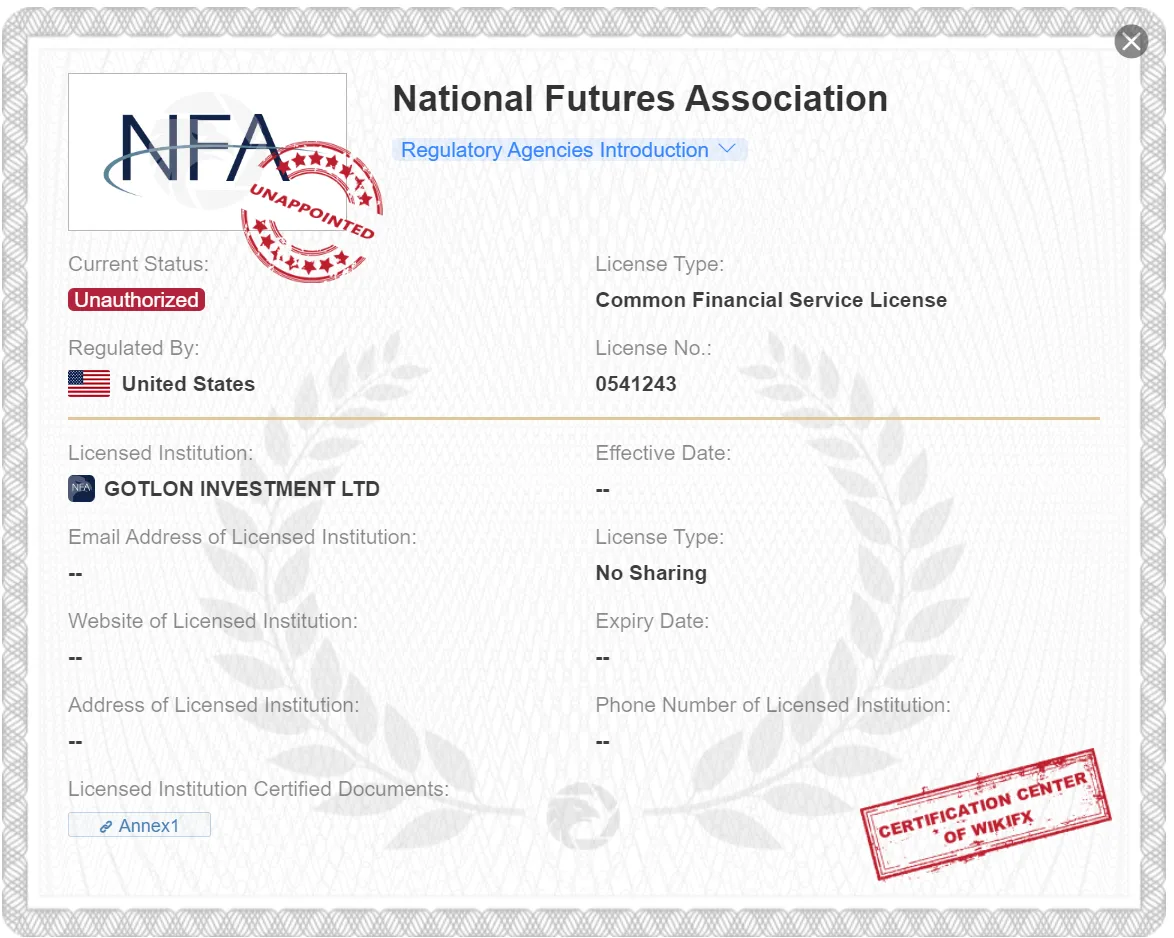 unauthorized NFA license unauthorized NFA license