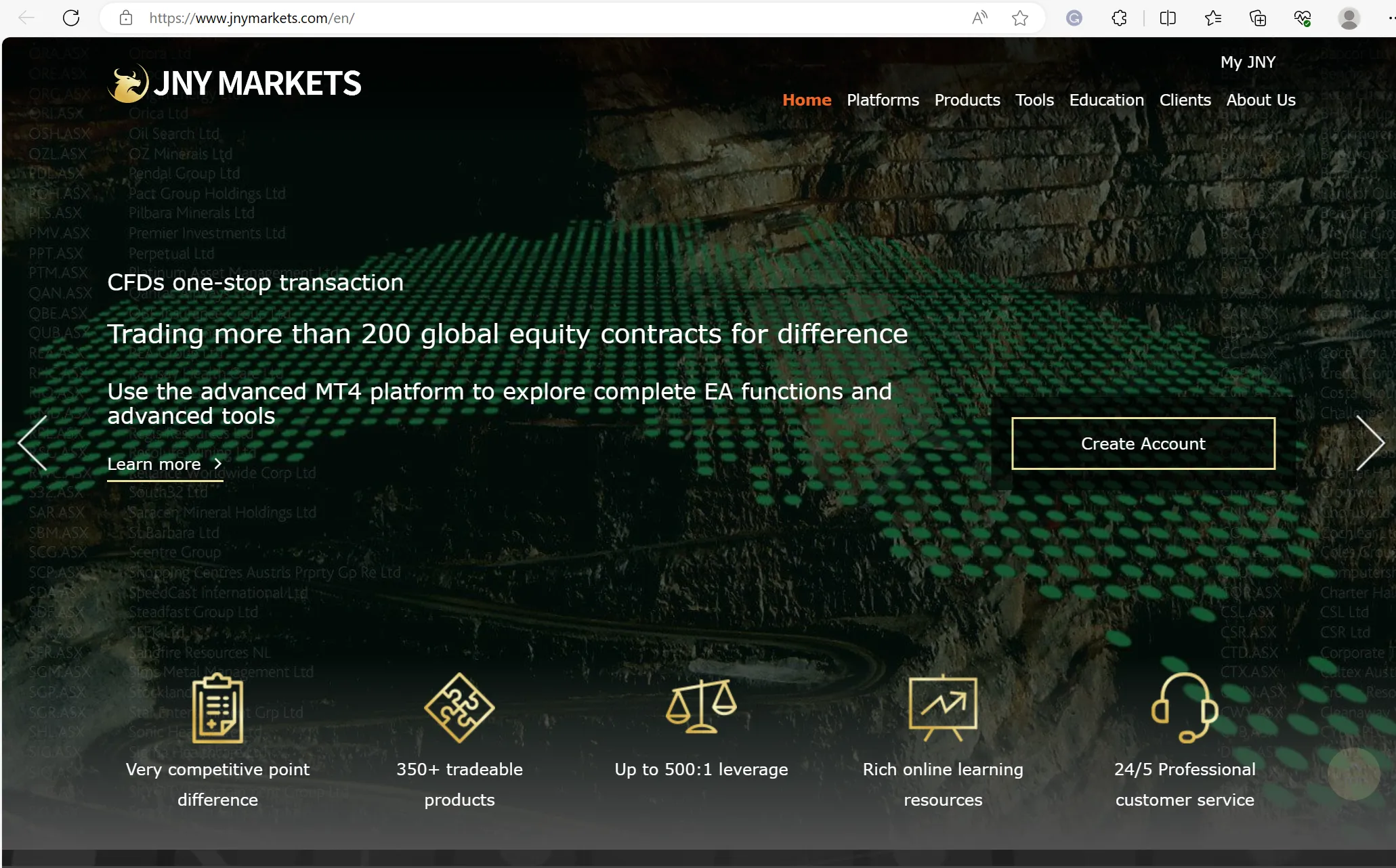 Домашняя страница JNY Markets