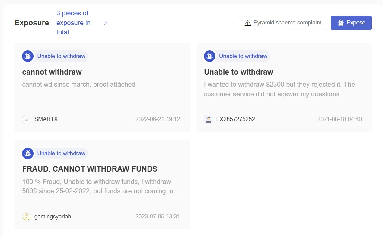 การเปิดเผยของผู้ใช้บน WikiFX การเปิดเผยของผู้ใช้บน WikiFX