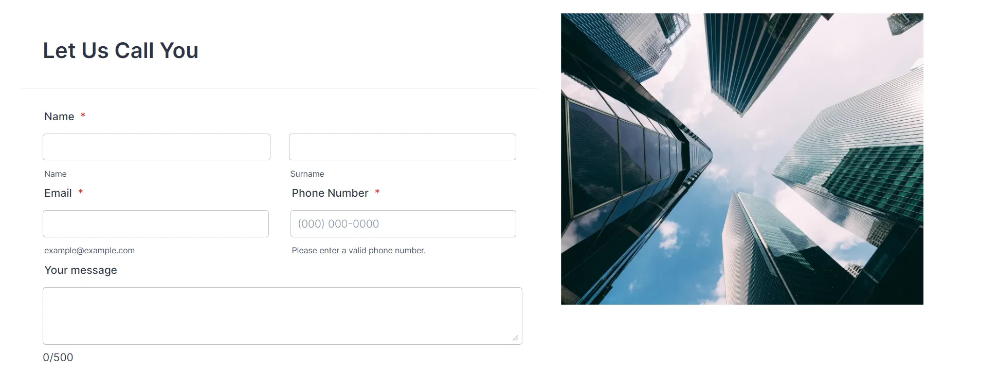 contact form