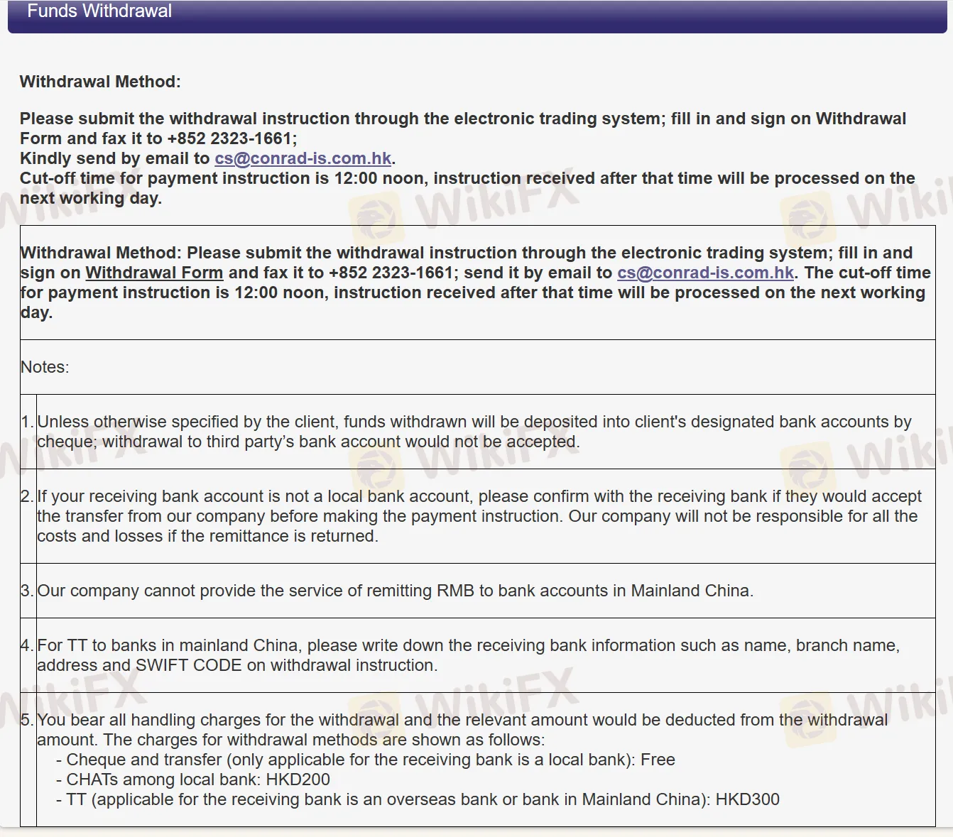 withdrawal details withdrawal details