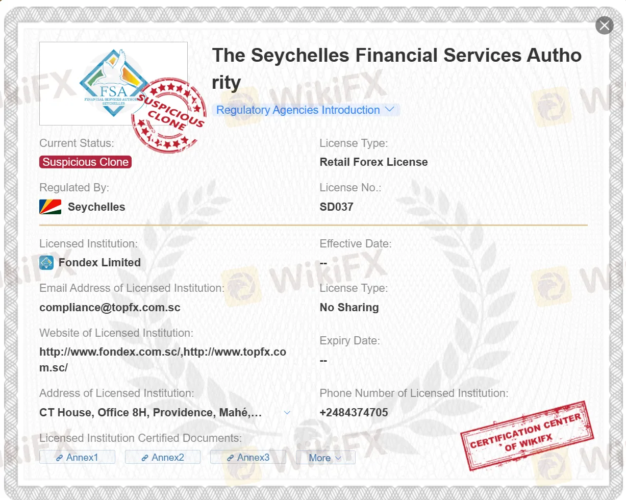 可疑克隆FSA许可证