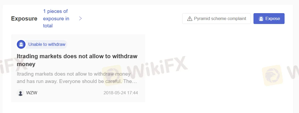 WikiFX上的用户曝光