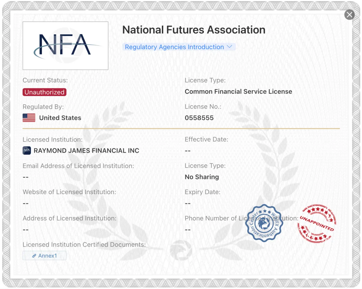 Raymond James Financial是否合法? Raymond James Financial是否合法?